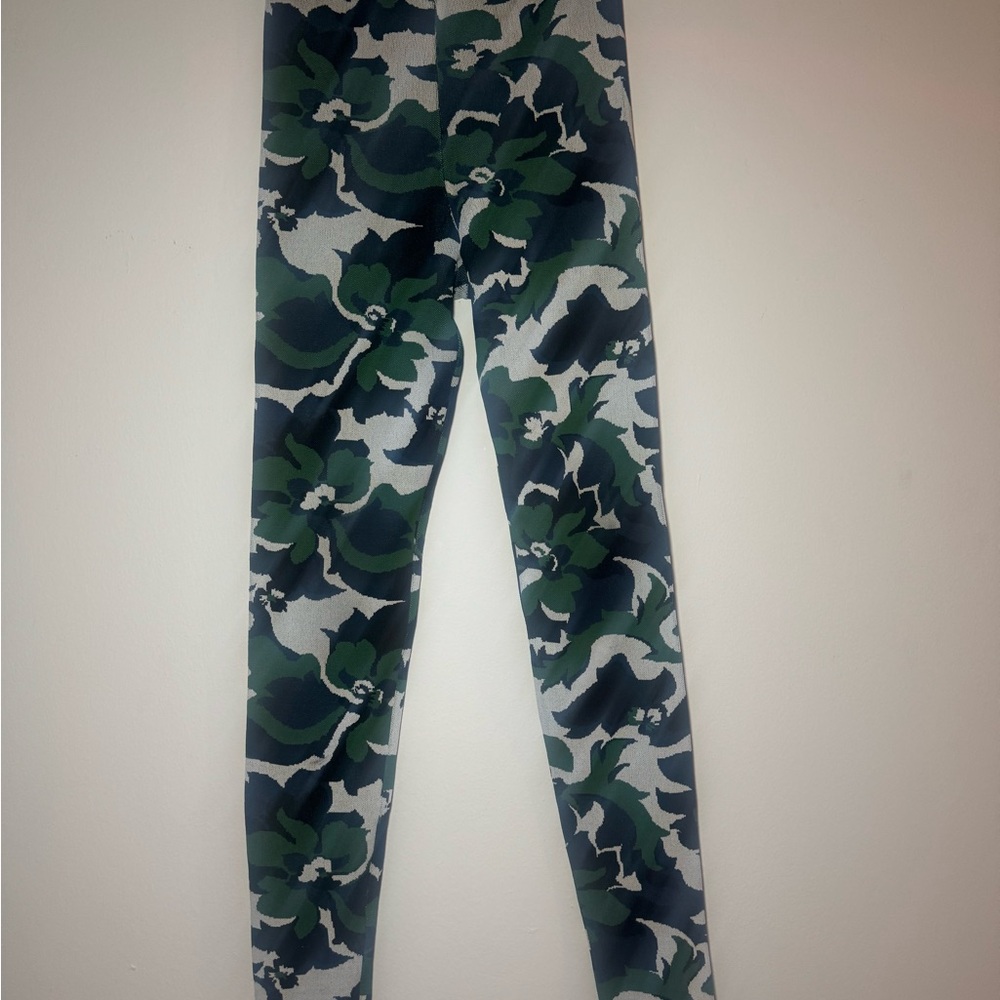 Emilio Pucci Green, Navy & White Floral Leggings